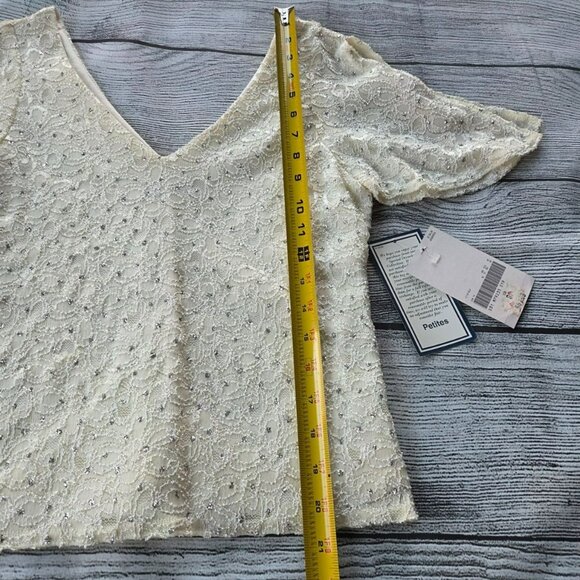 Metaphor Petite Women's Size SP Top/Blouse New With tags Cream/Off White - Picture 13 of 16